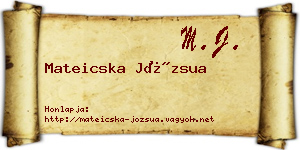 Mateicska Józsua névjegykártya